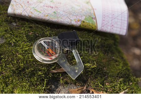 Compass Map Moss Orienteering Forest Competition North