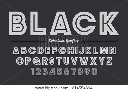Extra Bold vector decorative bold font design, alphabet, typeface, typography