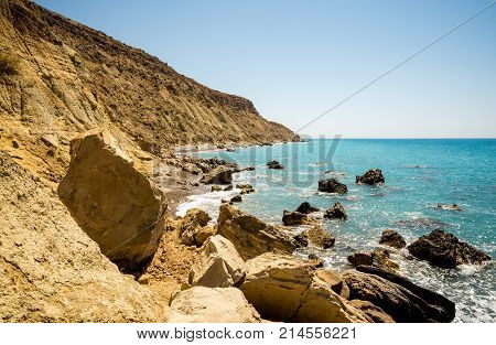 A View To Coastline In Pissouri Bay Not Far From The Tourist Beach, Cyprus