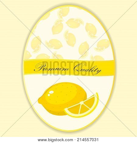 Sweet juicy whole and slice lemon or lime fruit symbol for jam and juice product label or grocery store, shop and farm market design. lemon jam, sauce or juice label