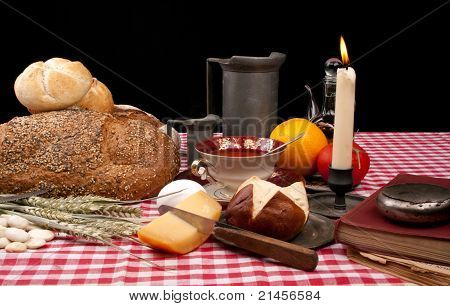 Old Fashioned pranzo con pane e focacce