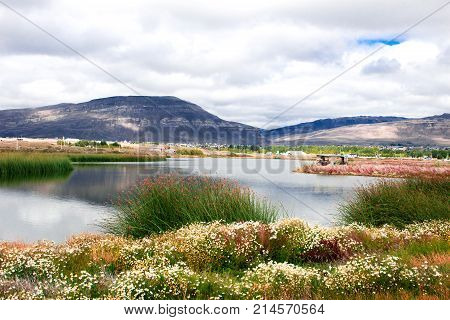Amazing landscape with a lake in Calafate, Argentina, Patagonia
