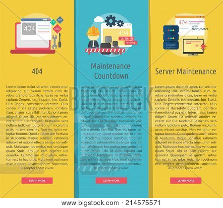 Web Maintenance Vertical Banner Concept | Set of great banner design illustration concepts for maintenance, website, internet, network and much more.