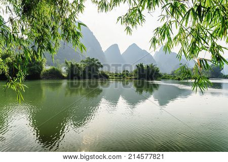 Wonderful View Of The Yulong River At Yangshuo, Guilin, China