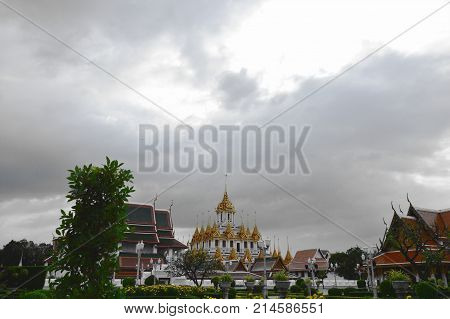 only metallic castle in the world at Ratcha Nadda temple Thailand