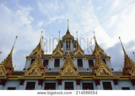 only metallic castle in the world at Ratcha Nadda temple Thailand