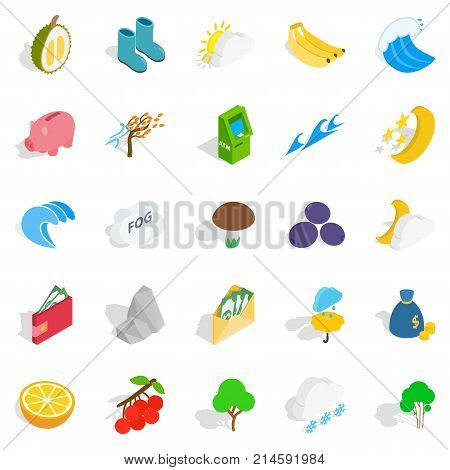 Lifelong icons set. Isometric set of 25 lifelong vector icons for web isolated on white background