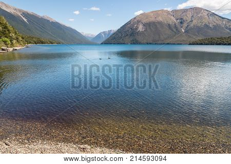 lake Rotoiti in Nelson Lakes National Park, New Zealand