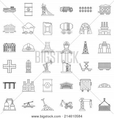 Constraction icons set. Outline style of 36 constraction vector icons for web isolated on white background