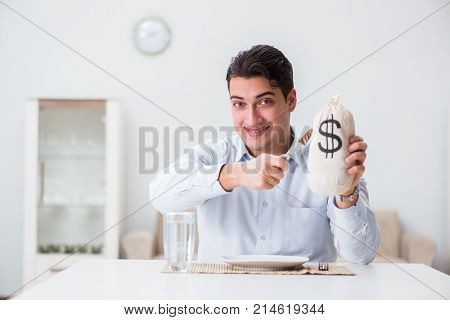 Concept of expensive dining in restaurants
