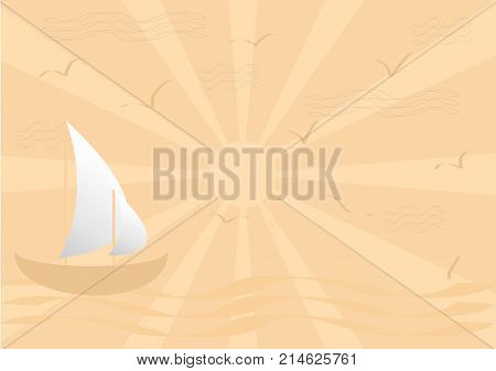 Sea Background With Sail