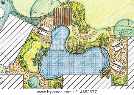 Landscape Architect Design Backyard Plan For Villa