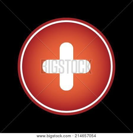Medical cross red vector icon symbol button logo.