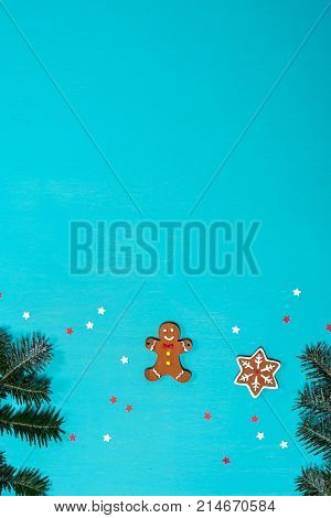 Christmas background on the white wooden desk