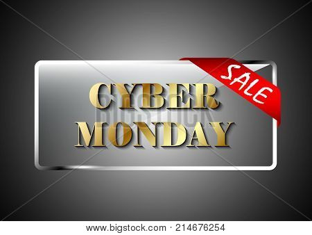 Cyber Monday sale promotion transparent banner design