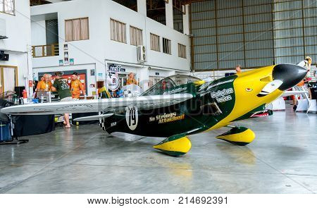 RAYONG THAILAND-NOVEMBER 18 2017 : Justin Phillipson's plane no.79 