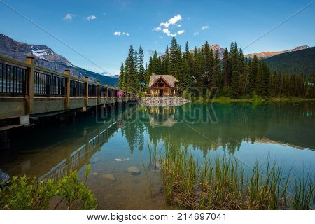 Emerald Lake Lodge with a restaurant in Yoho National Park, British Columbia, Canada.