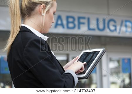 woman with tablet computer