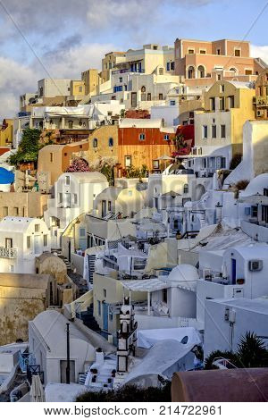 Vier of oia village , santorini greece