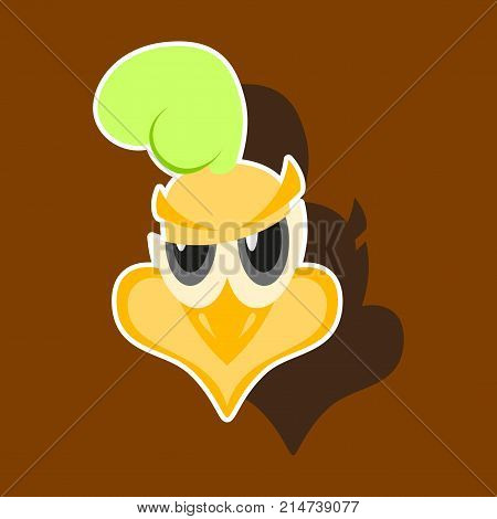 paper sticker on theme evil animal hen