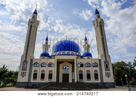 Maikop, Russia - Circa August 2017: large Muslim temple. one of the main sights and symbols of Maykop city