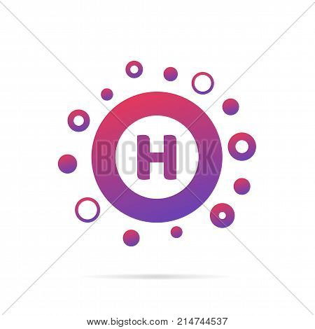 Modern concept of letter H and circles. Symbol design vector illustration isolated on white background