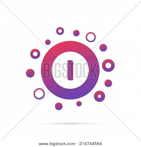 Modern concept of letter i and circles. Symbol design vector illustration isolated on white background