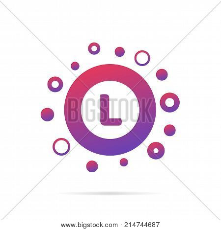 Modern concept of letter L and circles. Symbol design vector illustration isolated on white background