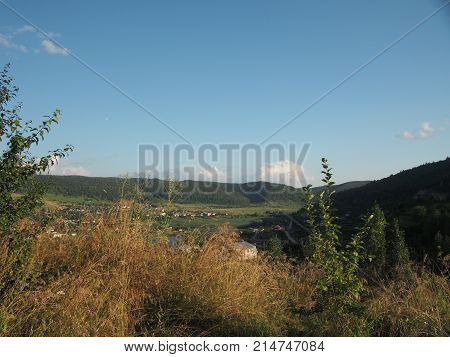 A View Of The Village Of Shiryaevo In The Samara Region Of Russia Located Near The Mountains. There