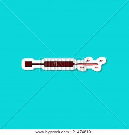 paper sticker on stylish background of Kids toy water gun