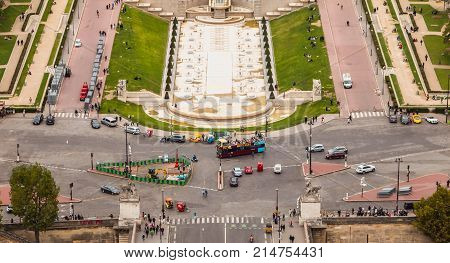Aerial View Of Trocadero Square In Paris