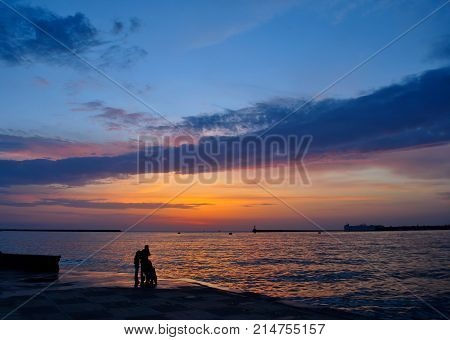Kornilov Embankment in the city of Sevastopol in the summer evening Crimea Ukraine