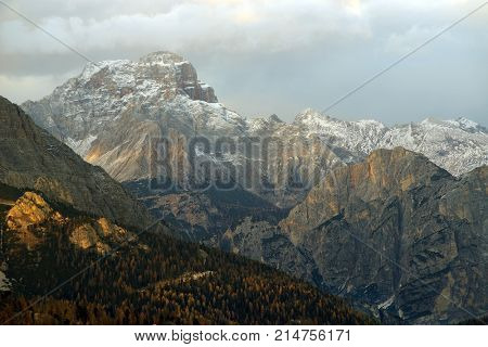 Alpine landscape in the Dolomites, Italy, Europe