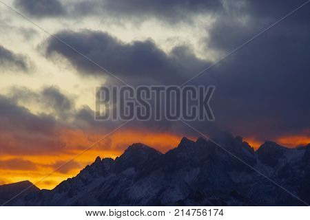 Alpine landscape in the Dolomites, Italy, Europe