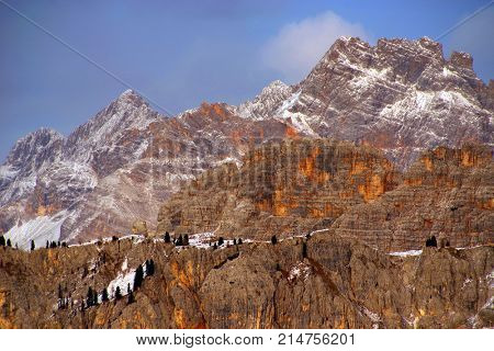 Alpine landscape in the Dolomites, Italy, Europe