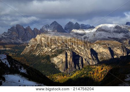 Alpine landscape in the Dolomites, Italy, Europe