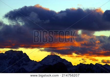 Alpine landscape in the Dolomites, Italy, Europe
