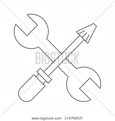 Wrench and screwdriver of tool instrument and repair theme Isolated design Vector illustration