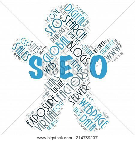 Word cloud of the SEO(SearchEngineOptimization) as background