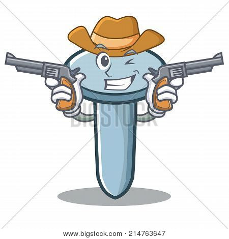 Cowboy nail character cartoon style vector illustration