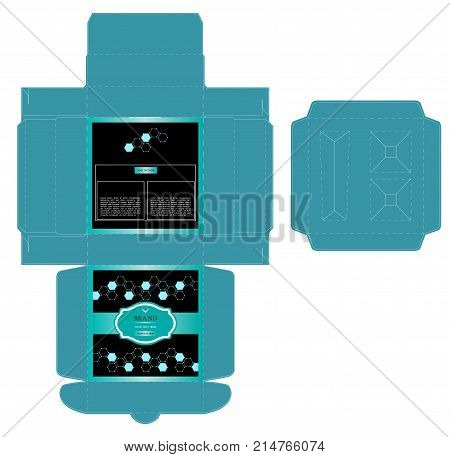 Luxury box design for a set of skin care products with die cut tray template. Illustration vector.