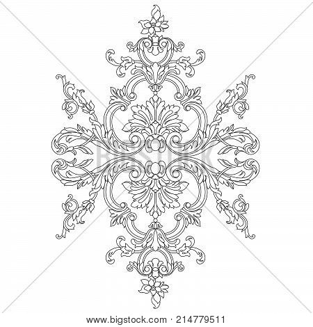 Black vintage ornament, baroque ornament, scroll ornament, engraving ornament, border ornament, floral ornament, retro pattern, antique pattern, style acanthus pattern, foliage pattern, swirl pattern decorative pattern, filigree pattern. vector