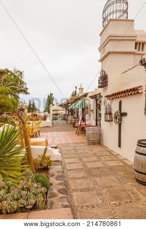 Montaneta Tenerife April 2014: Monasterio is a set of restaurants gardens farm and walks is located at the foot of a volcanic mountain Montaneta.
