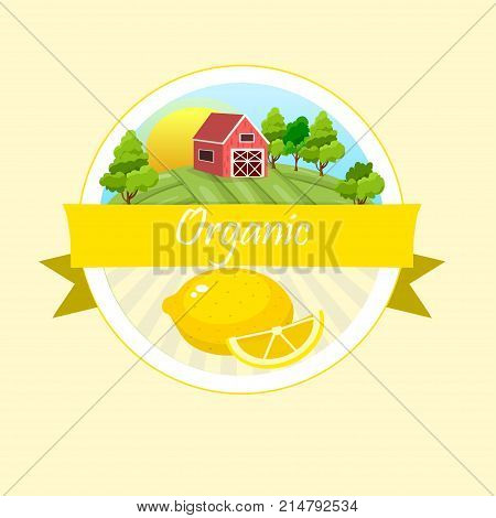 Sweet juicy whole and slice lemon or lime fruit symbol for jam and juice product label or grocery store, shop and farm market design. lemon jam, sauce or juice label