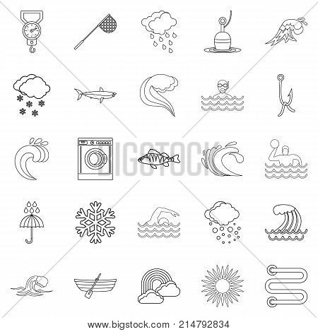 Vacuity icons set. Outline set of 25 vacuity vector icons for web isolated on white background