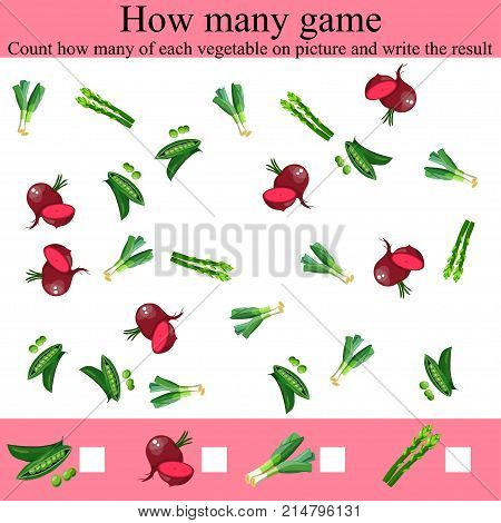 Learning mathematics, numbers. Counting Game for Preschool Children. Mathematics task, worksheet. Tasks for counting for preschool kids, children. how many objcets game