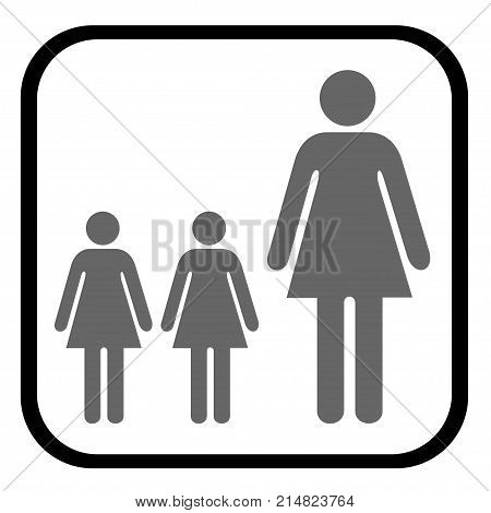Two children accompanied by an adult vector