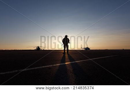 Silhouette Of A Military Man