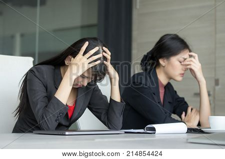 Business People Working Together With Serious Emotion. Business People Have Stress Situation When Me