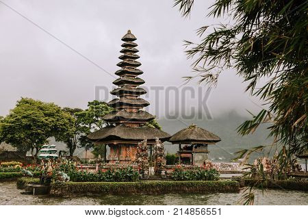Ulun Danu Bratan (pura Ulu Danau) Temple. Famous Place, National Landmark Of Bali, Indonesia